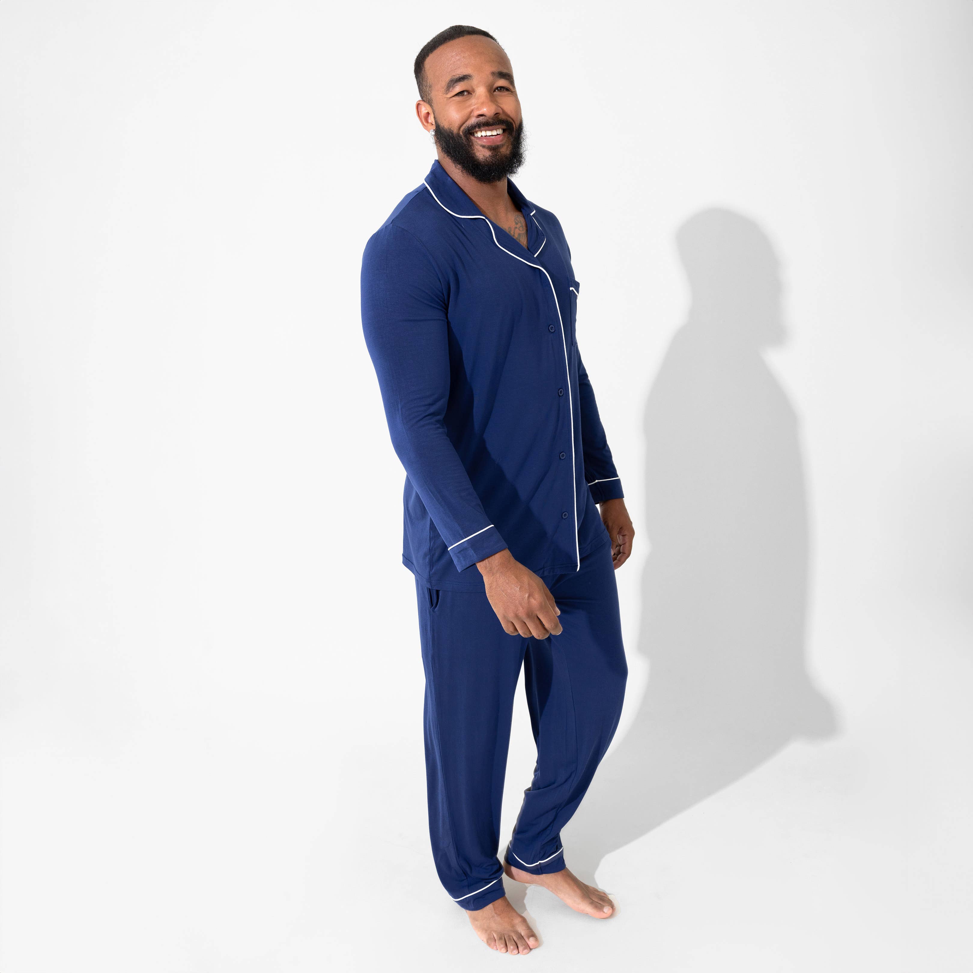 Bellabu Bear - Wholesale Sleepwear Set - Men's - Indigo Blue Bamboo Men's Pajama Set5