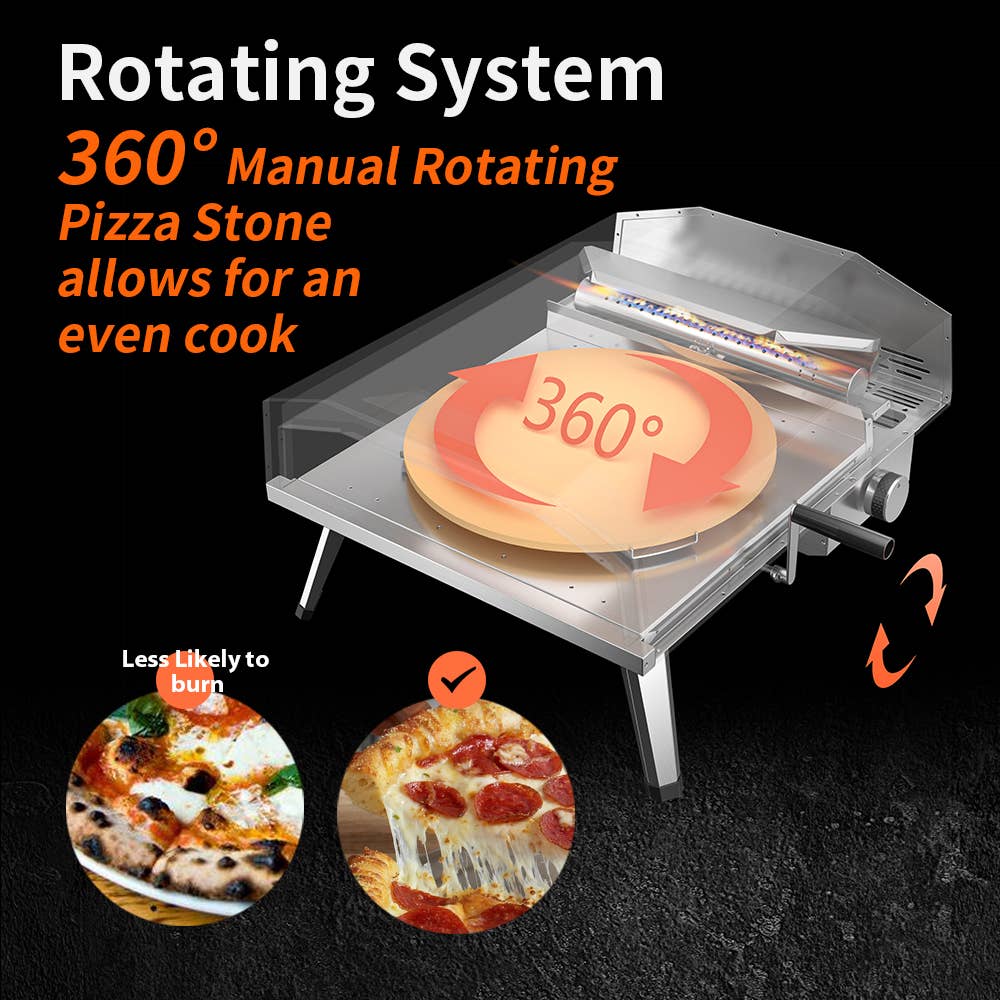 SHINERICH - Wholesale Outdoor Grill Tools - 16'' Gas Pizza Oven Black6