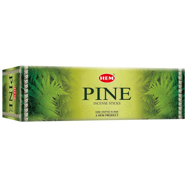 HEM Pine Incense Sticks – Square Pack (25 Packs × 8 Sticks) for wholesale by Garland of Letters Bookstore