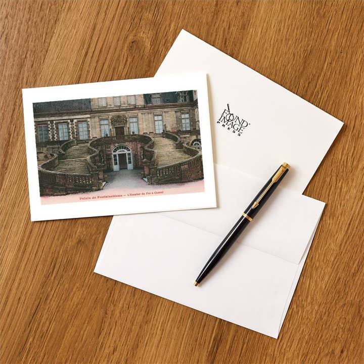 Found Image Press - Wholesale Stationery/Notecard Set - Greeting Card FF-217 Fontainebleau Palace, Fer a Cheval Stai1