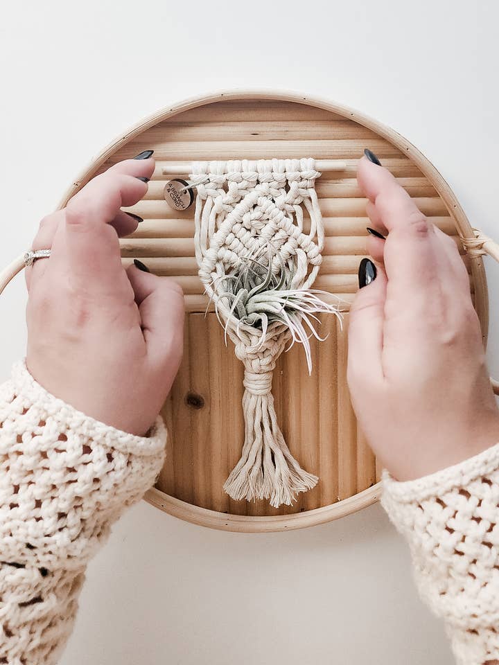 Mini Magnetic Macrame Air Plant Hangers – Handmade Boho for wholesale by A Branch & Cord