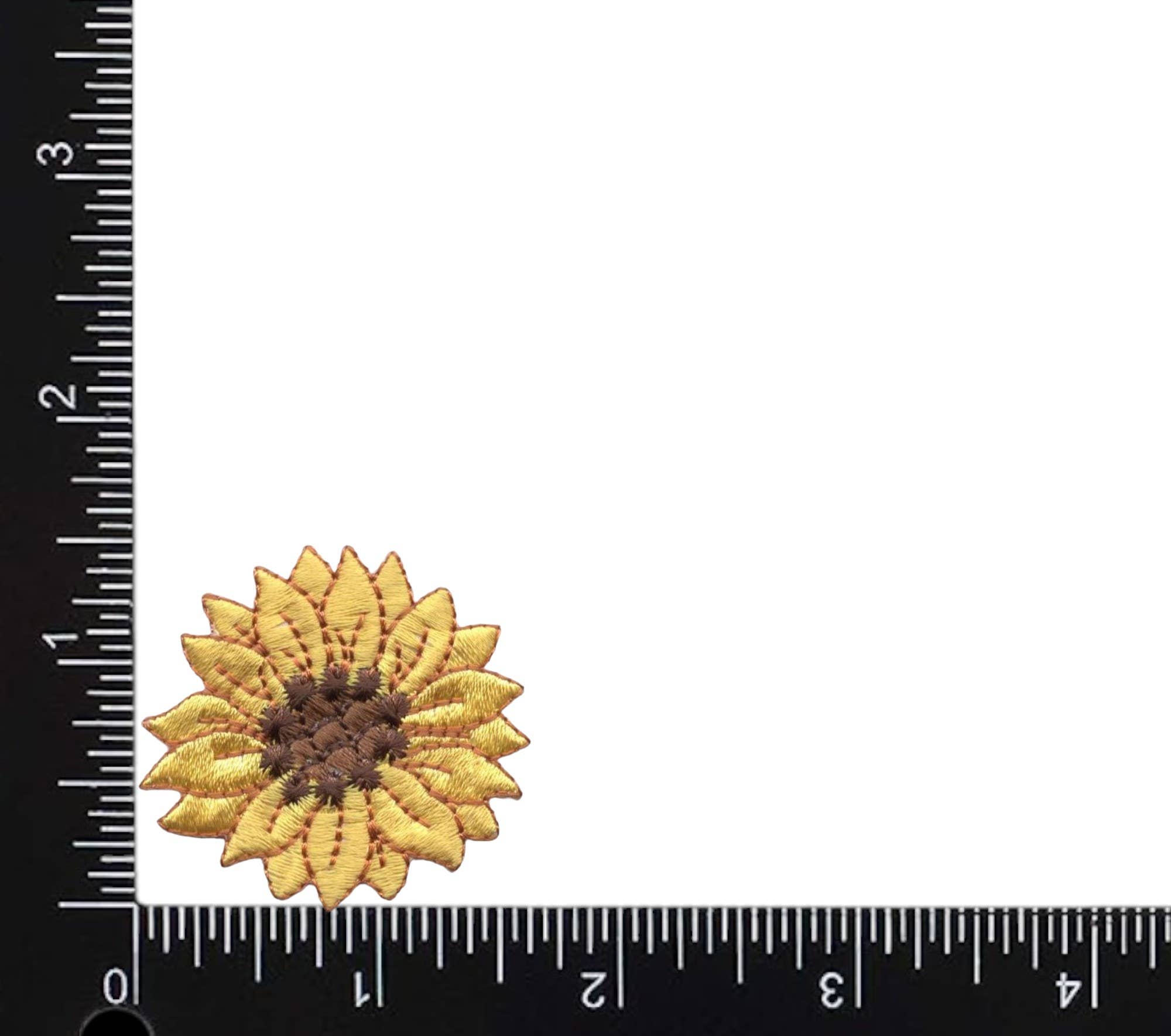 Wholesale Applique – wholesale Patch – 1.5" Sunflower, Flower, Embroidered, Iron on Patch1