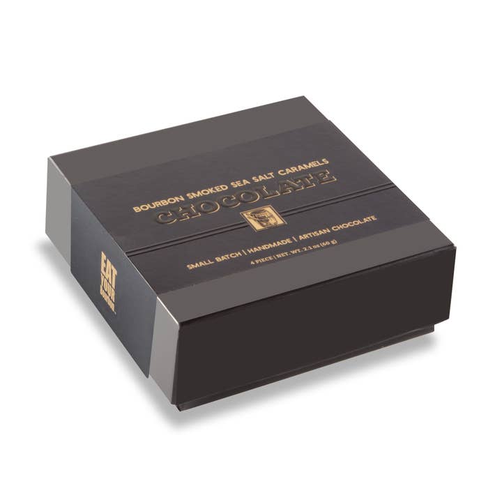 Boîte de Chocolats - Caramels au Sel Marin Fumé au Bourbon - 4 pièces pour la vente par Bourbon Barrel Foods