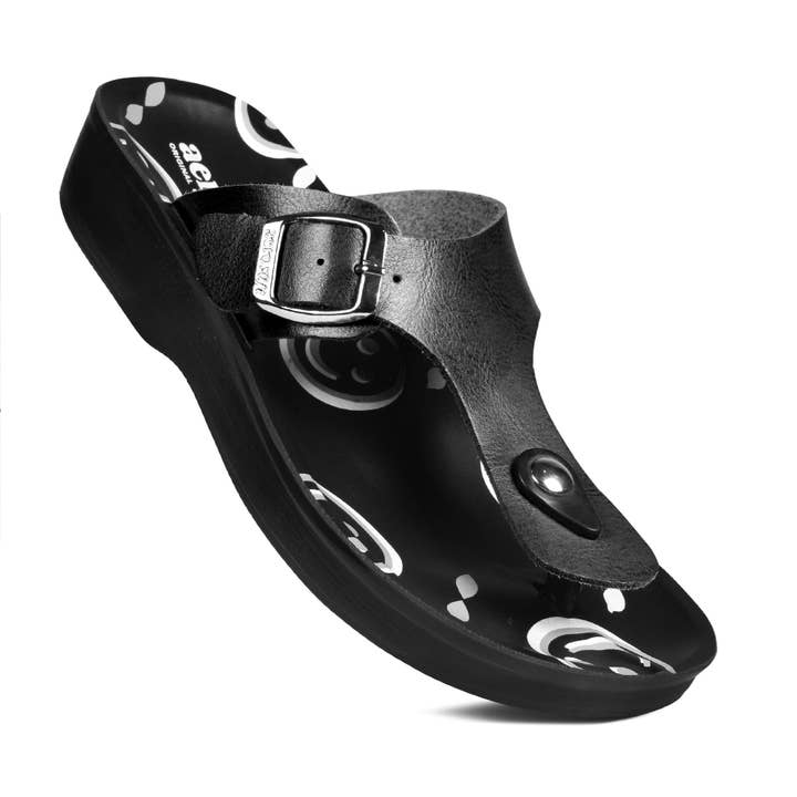 Aerosoft - Emoji T Strap Sandals For Women for wholesale by AEROSOFTFOOTWEAR