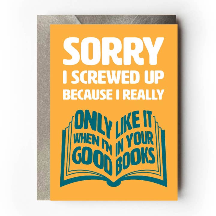 Carte de vœux d'excuses pour les bons livres | Désolé, j'ai fait une erreur pour la vente par VERSED AID