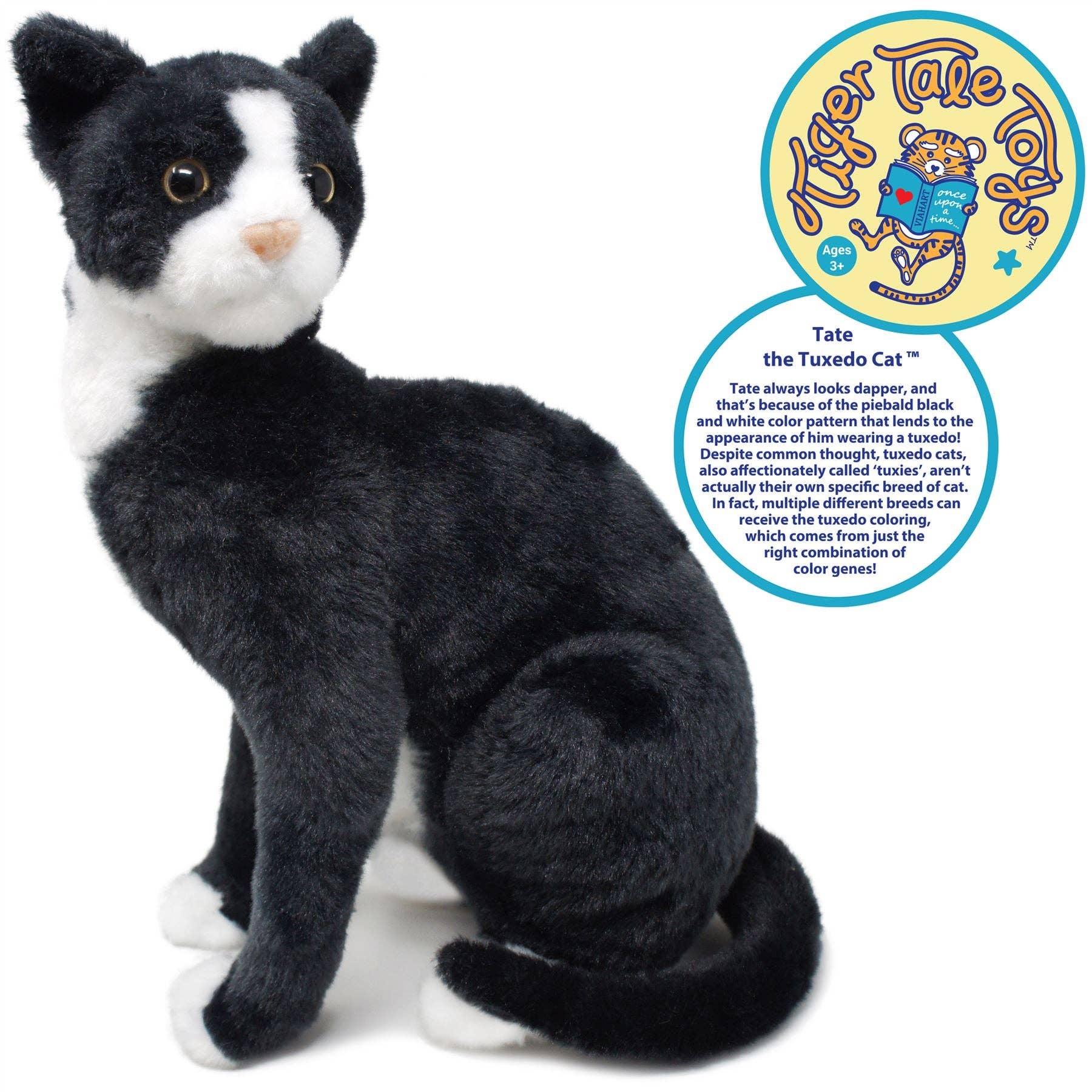VIAHART Toy Co. - Wholesale Stuffed/Plush Toy - Kids & Baby - Tate The Tuxedo Cat | 14 Inch Stuffed Animal Plush3