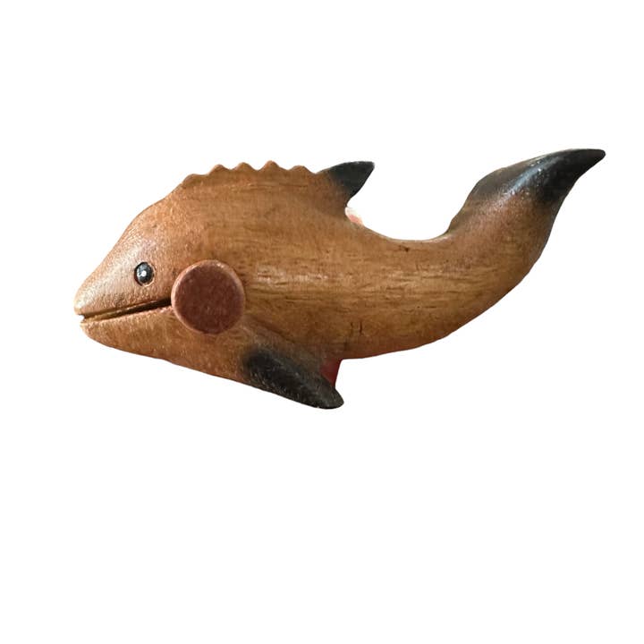 4" Dark Stained Musical Whistle Dolphin Instrument for wholesale by Music Frog Co