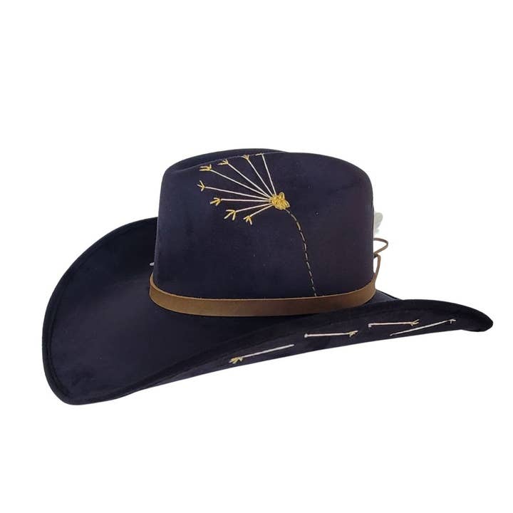 PAX Black Polyester Suede Cowboy Hat for wholesale on Faire