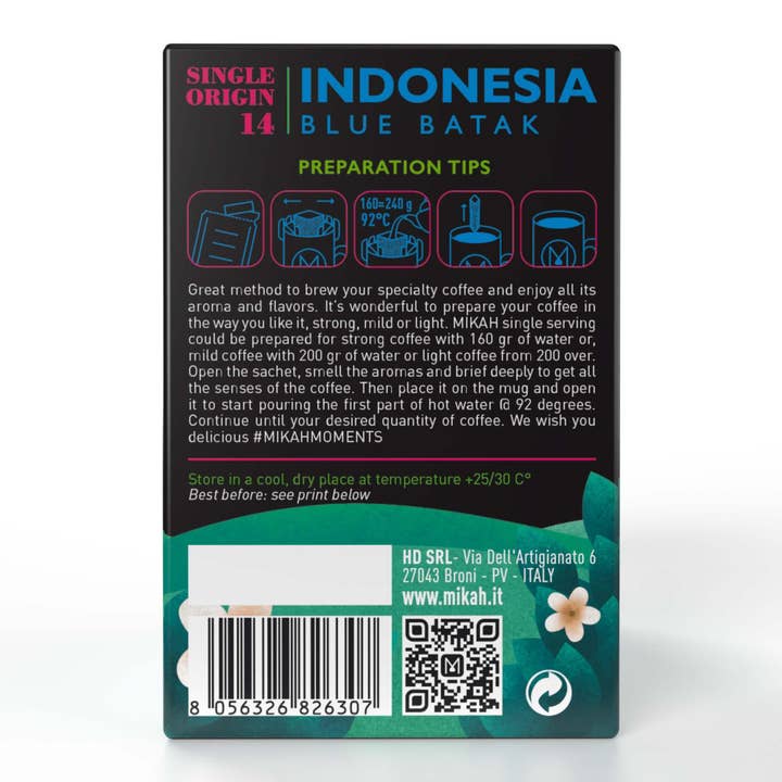 HD srl - Wholesale Instant Coffee/Espresso - INDONESIA Blue Batak | Single Origin No.143