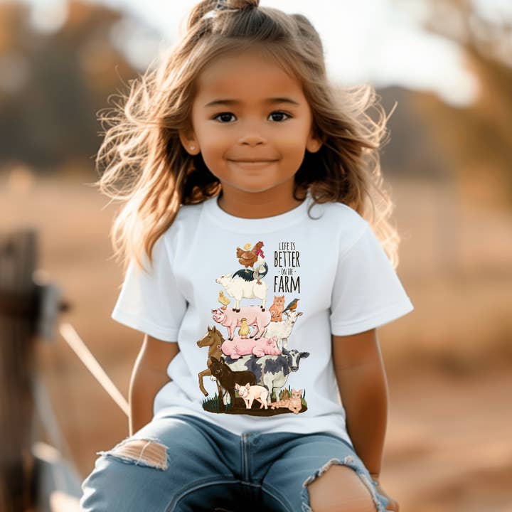 Life is Better on the Farm Unisex Youth Tee Shirt for wholesale by AvaryMaeInspirations