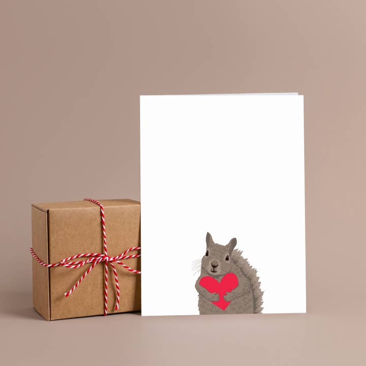 Modern Printed Matter - Wholesale Stationery/Notecard Set - Squirrel Heart Blank Note Set