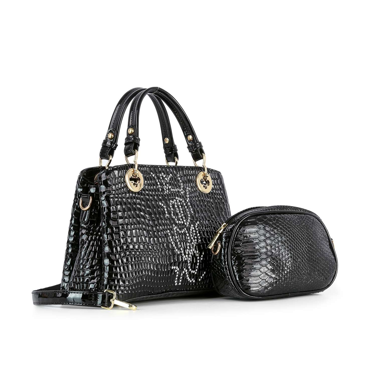 Handbag Express - Wholesale Tote Bag - Women's - Snake Embossed Hand Tote Set0