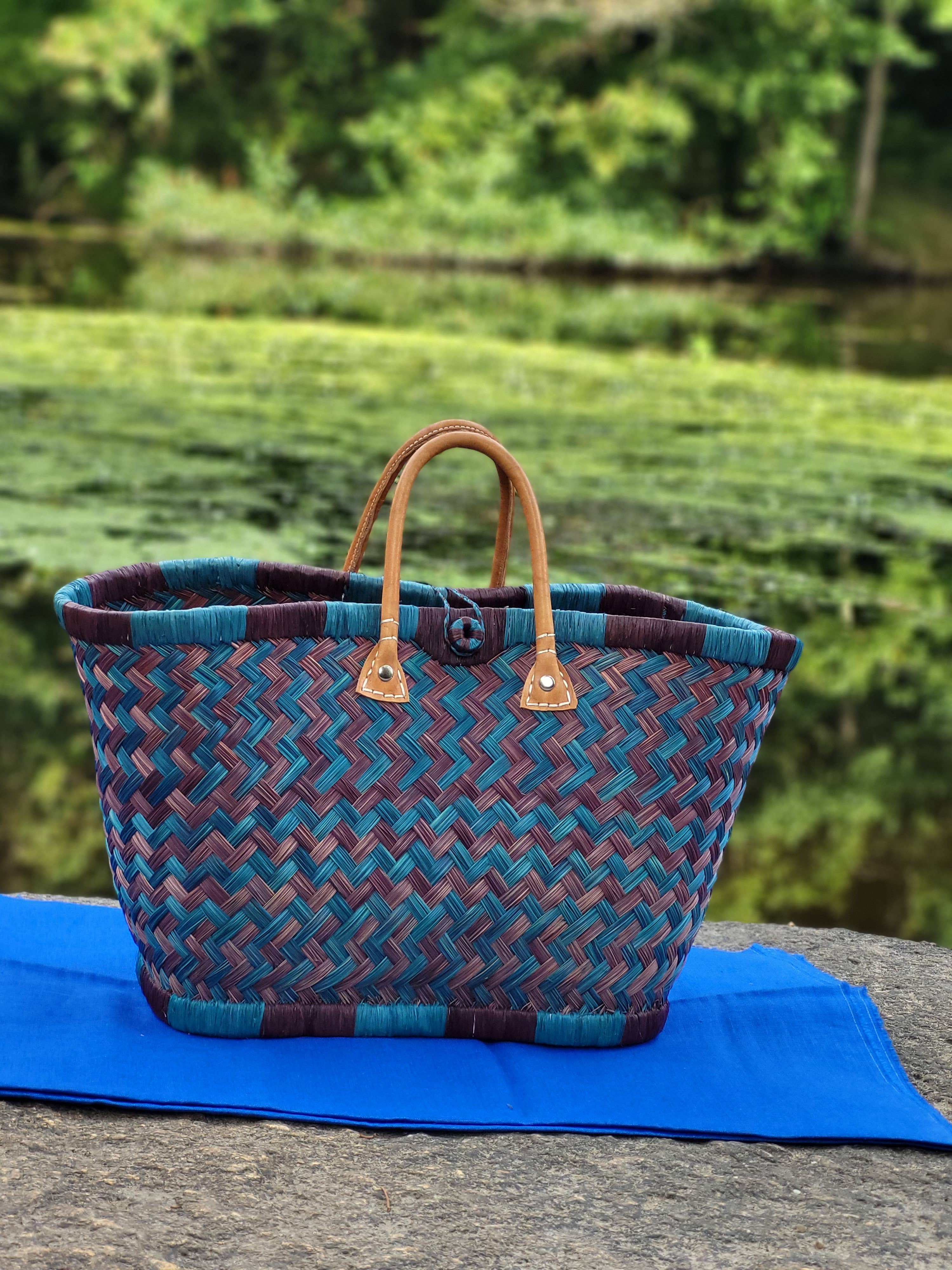 Nature et Fibre - Vente Sac de plage - Paniers artisanaux colorés en fibres naturelles11
