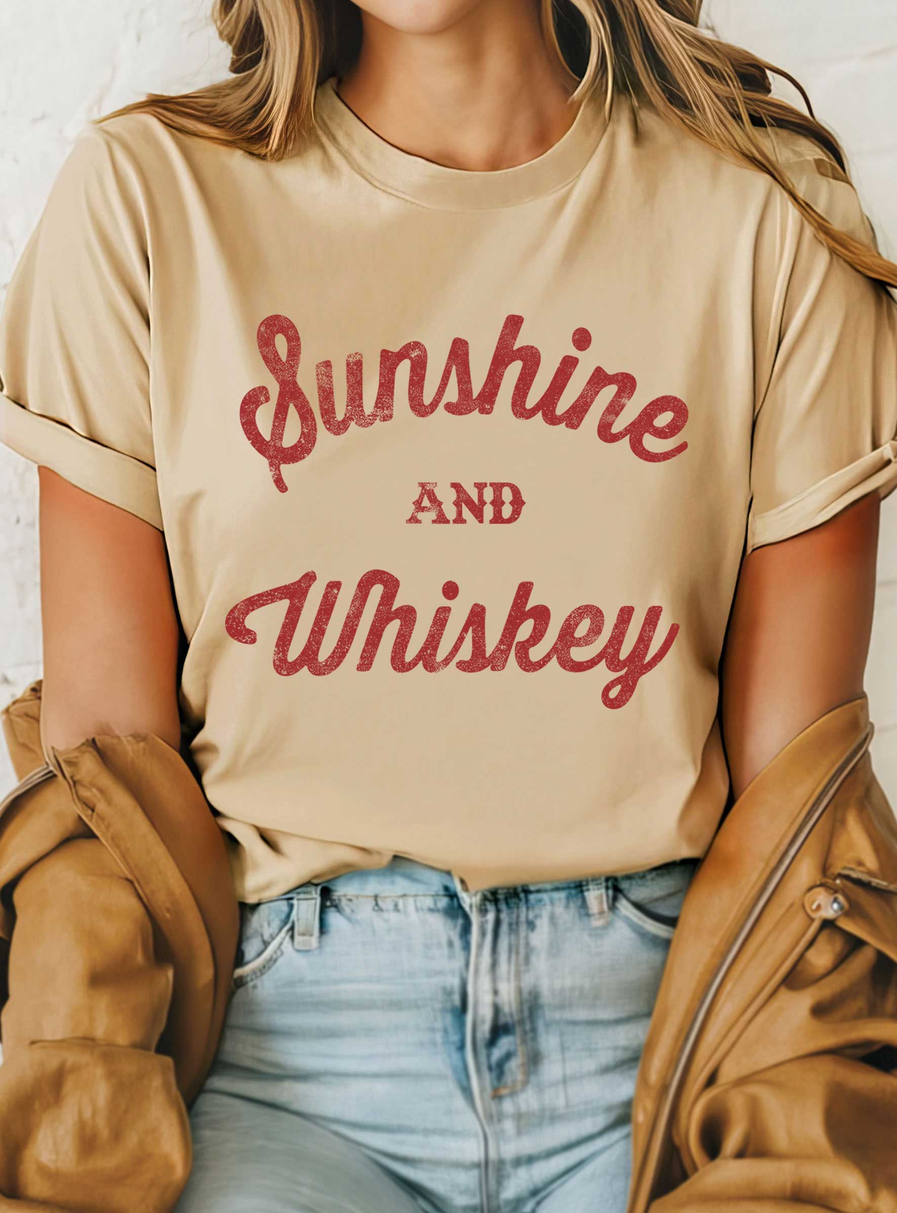 Rustee Clothing - Wholesale Screen Printed T-Shirt - Women's - SUNSHINE AND WHISKEY GRAPHIC TSHIRTS6