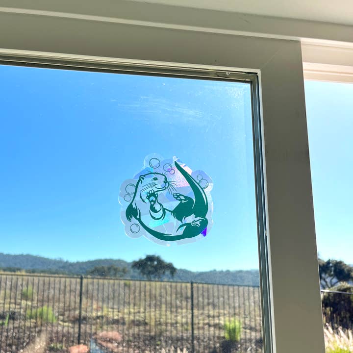 Art by Sharell - Wholesale Suncatcher - Otter Suncatcher Sticker, Ocean Animal Window Rainbow Maker6