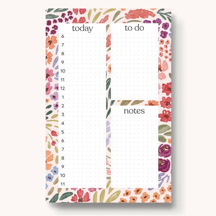 Countryside Blooms Hourly Planner Notepad for wholesale by Elyse Breanne Design