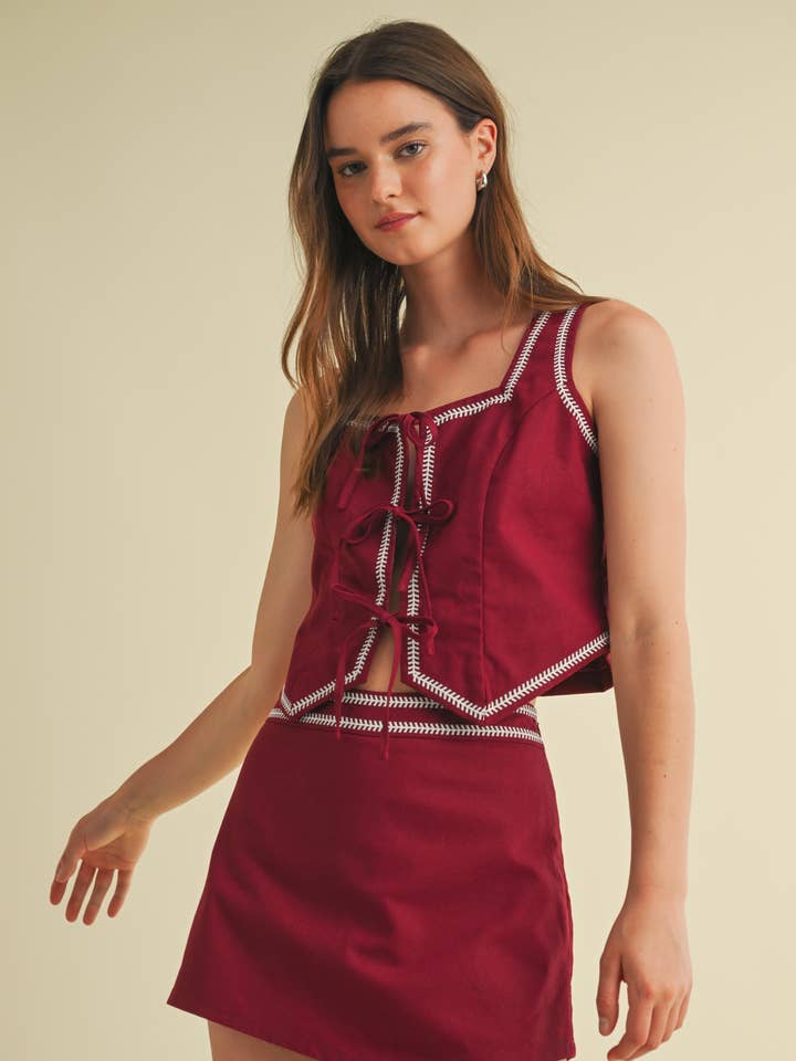 CT17086B - STITCH FARVEKONTRAST BINDINGSFORAN TOP for engroshandel hos Cloud Ten