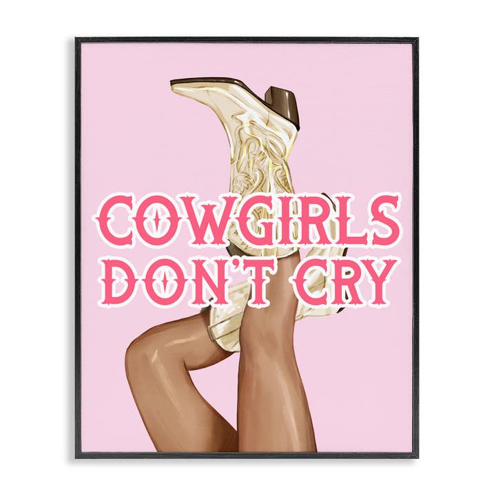Cowgirls Don't Cry Phrase - Framed Wall Art for wholesale by Stupell Industries