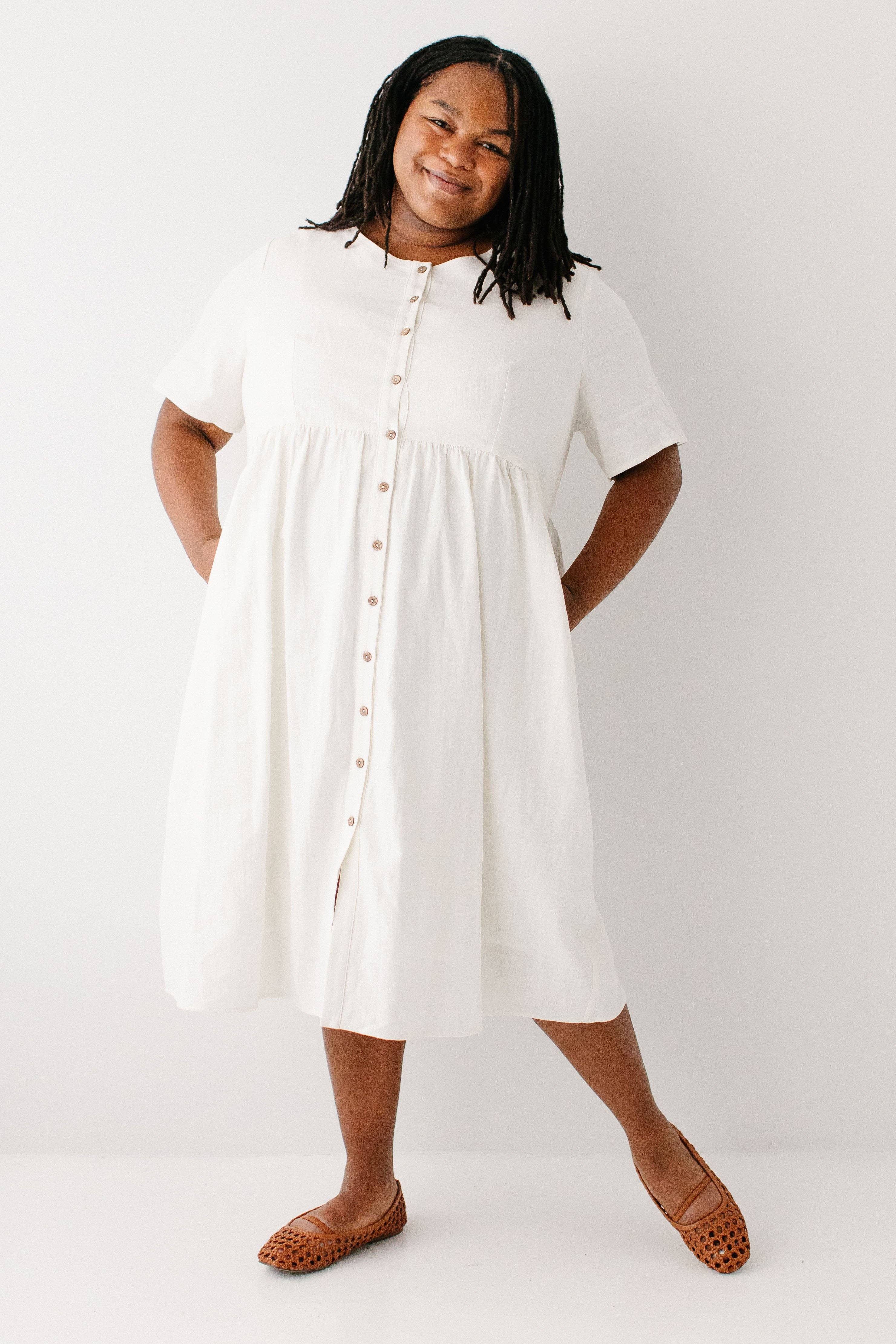 The Main Street Exchange - Wholesale Dress - Women's - 'Adeline' Button Down A-Line Midi Dress15