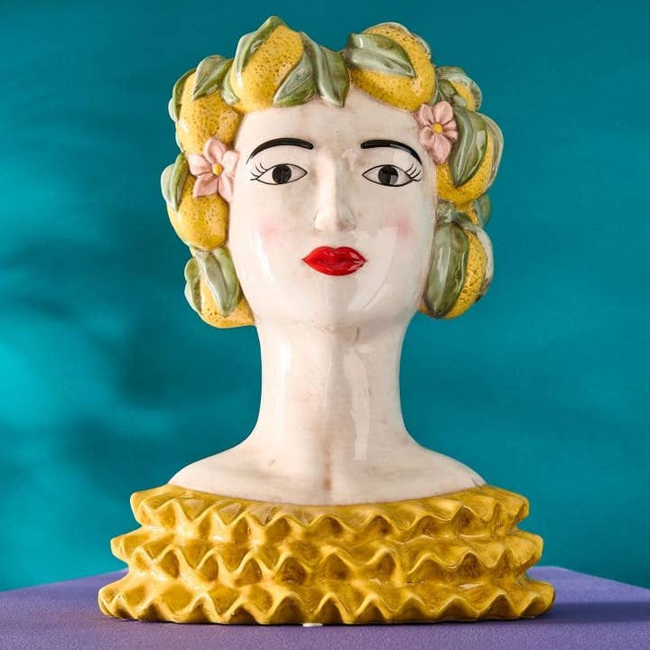 Deko-Vase Lady Lemon, Dolomit, 25,5 x 16 x 34 cm für den Großhandel von WERNS