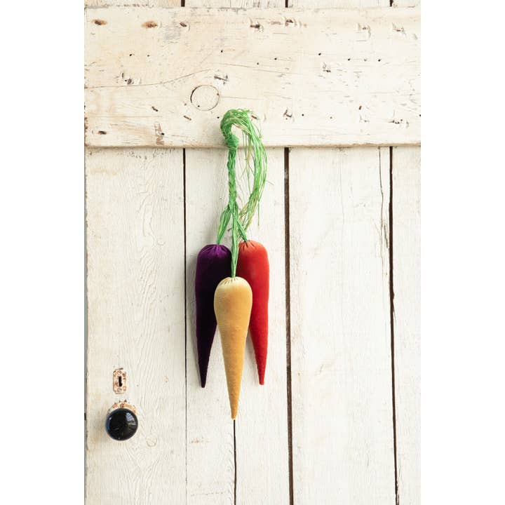 Your Heart's Content – wholesale Decorative tabletop object – Velvet Carrots, Harvest Lush Colors, Unique Wall Hanging15