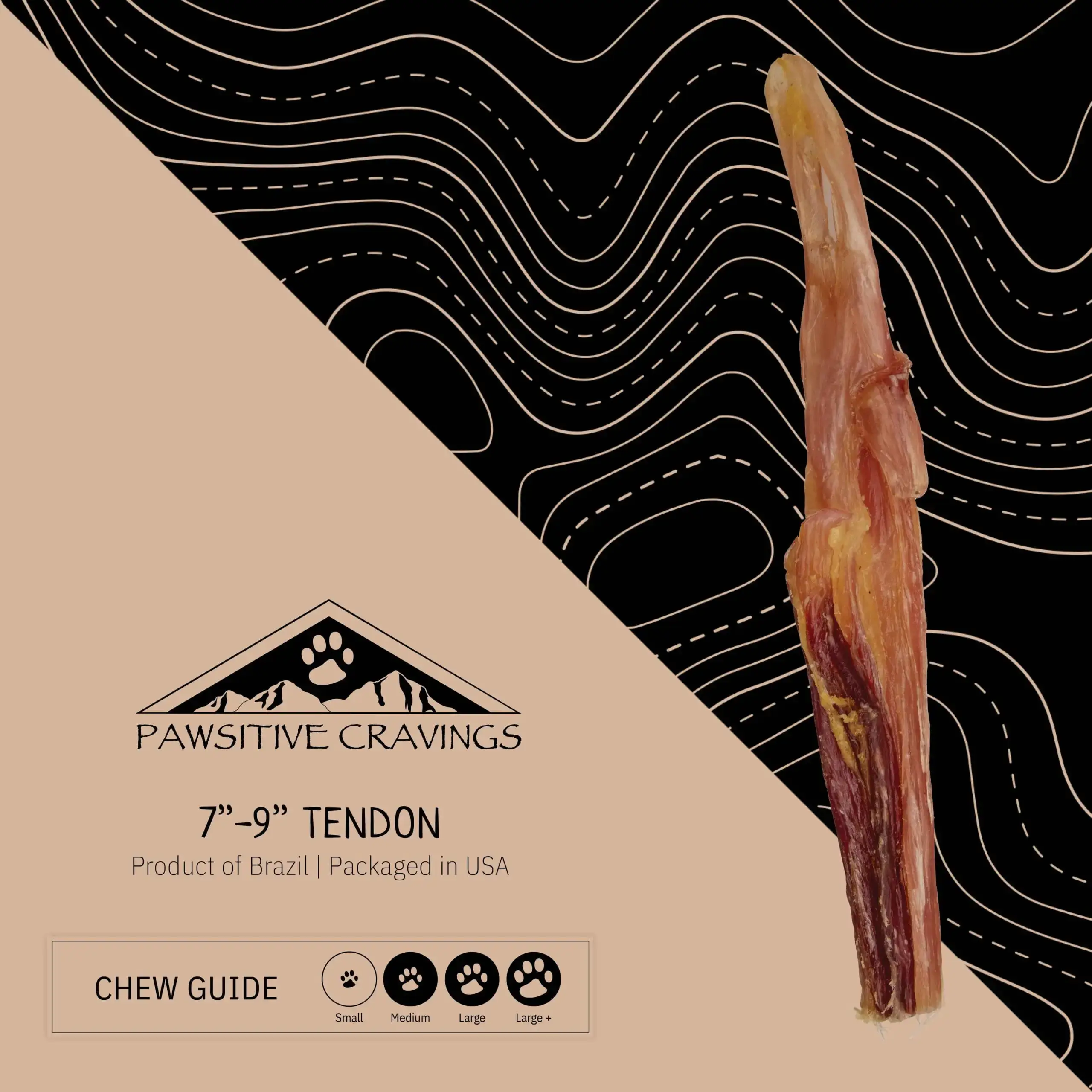 Pawsitive Cravings - Wholesale Pet Treats - Dog - 7-9" Jumbo Beef Tendon0