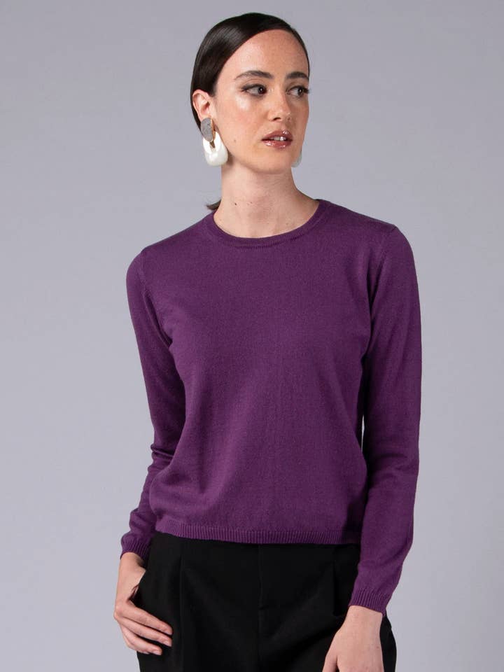 Pull à Manches Longues en Laine Mérinos et Coton Bio pour la vente par Achega Knitwear