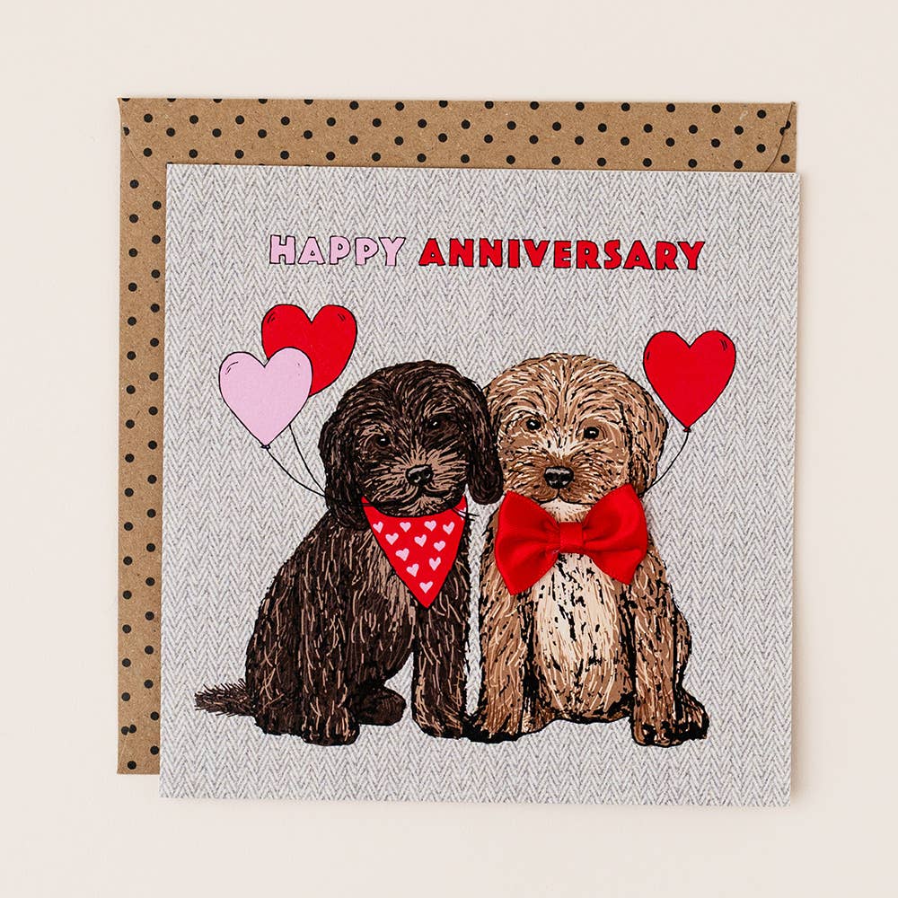 Apple & Clover – wholesale Anniversary card – Hand-Finished Dogs Anniversary Card