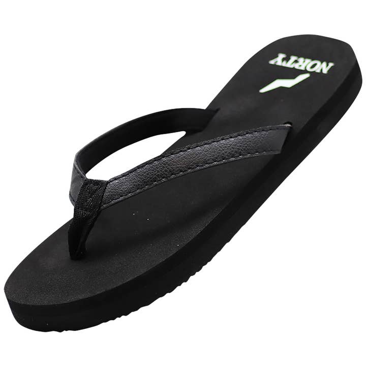 Eastern Off Price - Wholesale Flip Flops - Women's - Soft Cushioned Footbed Flip Flop Thong Sandal 41624 - Black