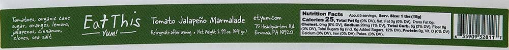 Eat This Yum - Wholesale Jam/Jelly -  Tomato Jalapeno Marmalade 12