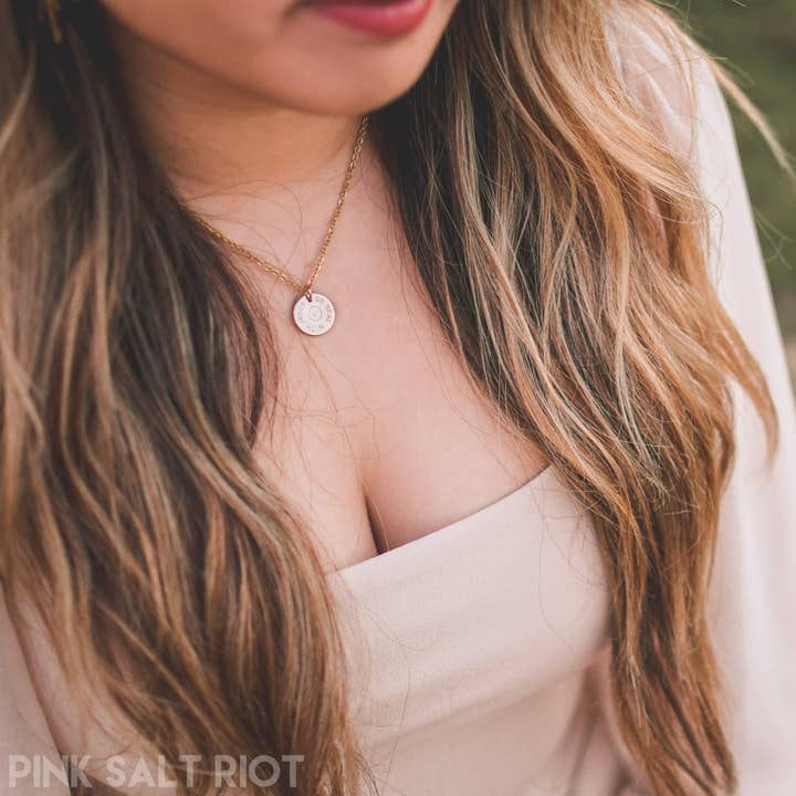 Pink Salt Riot - Wholesale Pendant/Charm Necklace - Be Real with Jesus Gold Necklace3