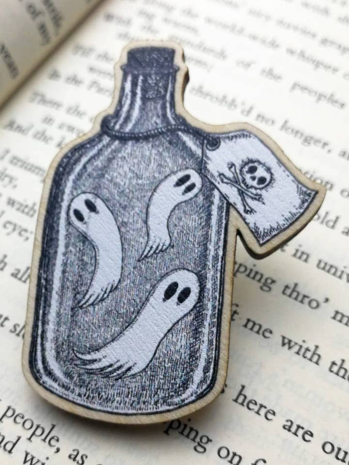 Bottled Spirits trästiftmärke för wholesale av Jon Turner Illustration