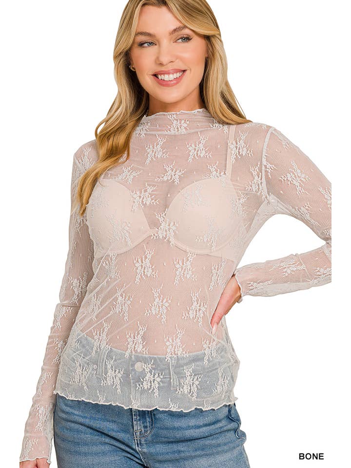 42POPS - Wholesale Blouse - Dames - 42POPS transparante top met kanten laagjes20