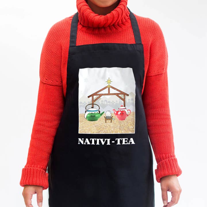 'NatviTEA' Funny Christmas Apron for wholesale by Of Life & Lemons
