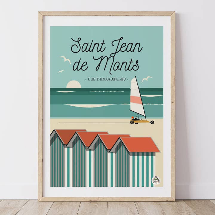 SAINT JEAN DE MONTS Poster - Les Demoiselles for wholesale by Les Petits Yéyés