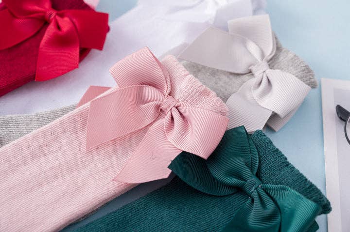 KiddieKickz - Wholesale Socks - Kids - Girls Solid Color Bow Accessories Socks17