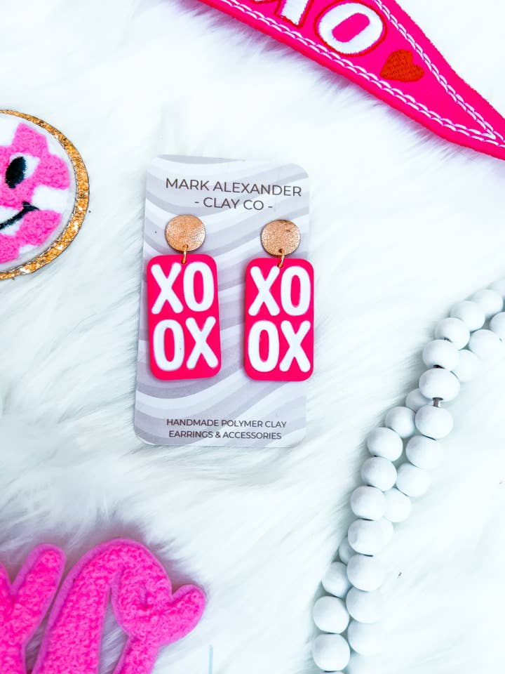 XOXO Rechteckige Anhänger für den Großhandel von Mark Alexander Clay Co