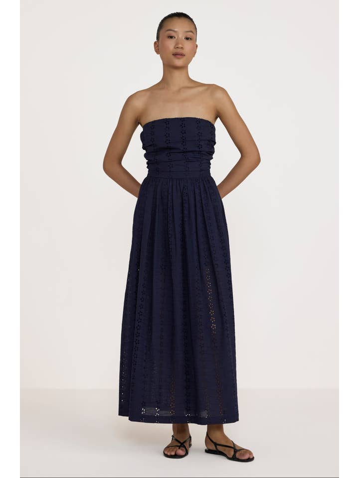 LAUDE the Label - Wholesale Dress - Women's - Strapless Tie Back Dress - Navy Lace2