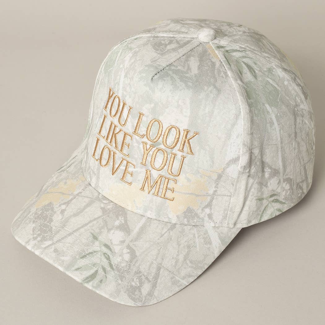 Fashion City – wholesale Baseballkeps - Unisex – You Look Like You Love Me broderad camomössa1