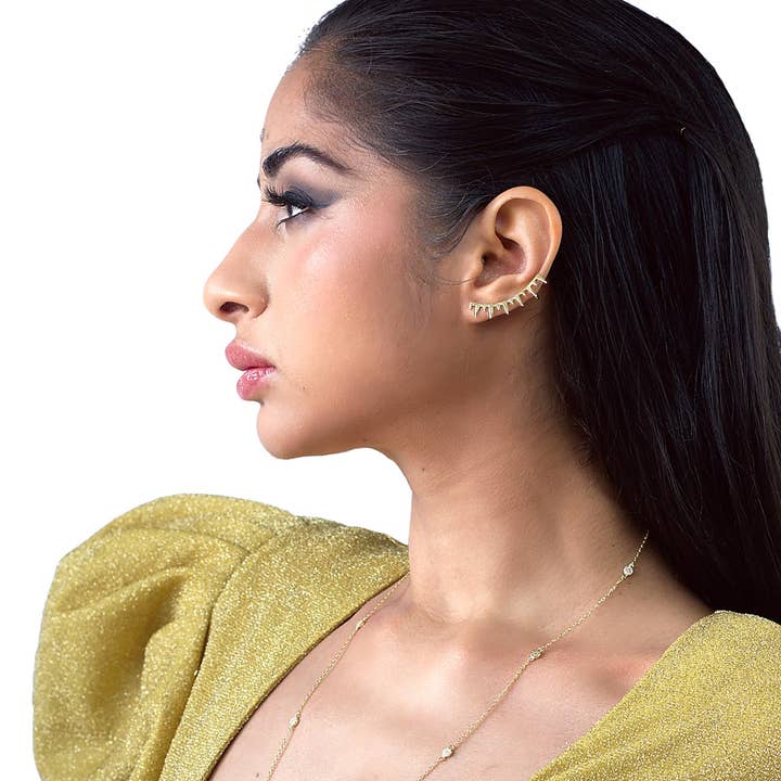 stephanie gold spike ear cuff for engroshandel hos coco + peach jewelry