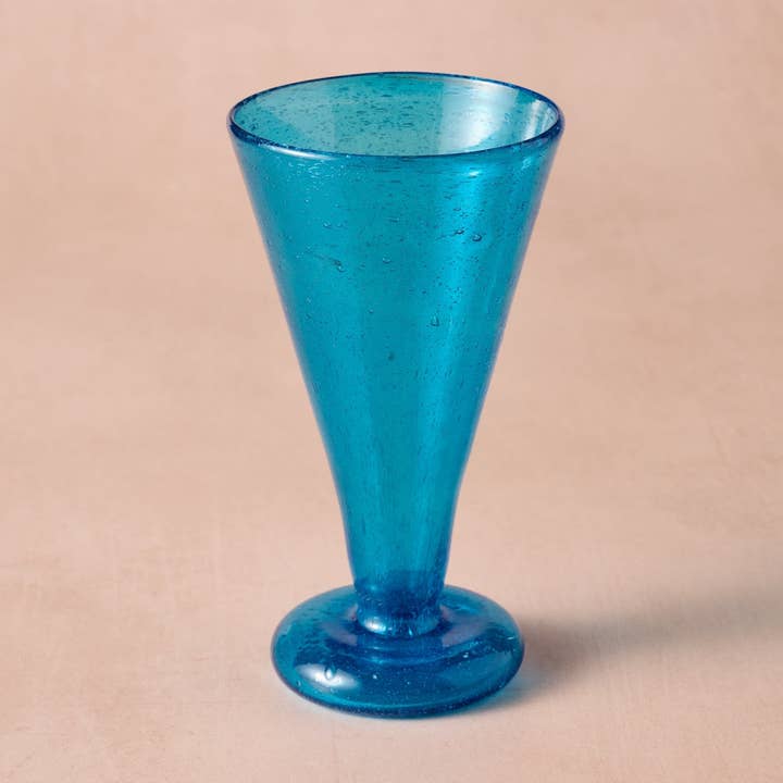 Sama Blue Handblown Cocktail Glass for wholesale by Ten Thousand Villages