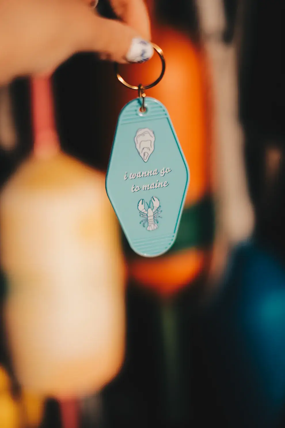 Scribbles and Doodlez - Wholesale Keychain - Unisex - Go To Maine | Baby Blue Acrylic Motel Keychain2