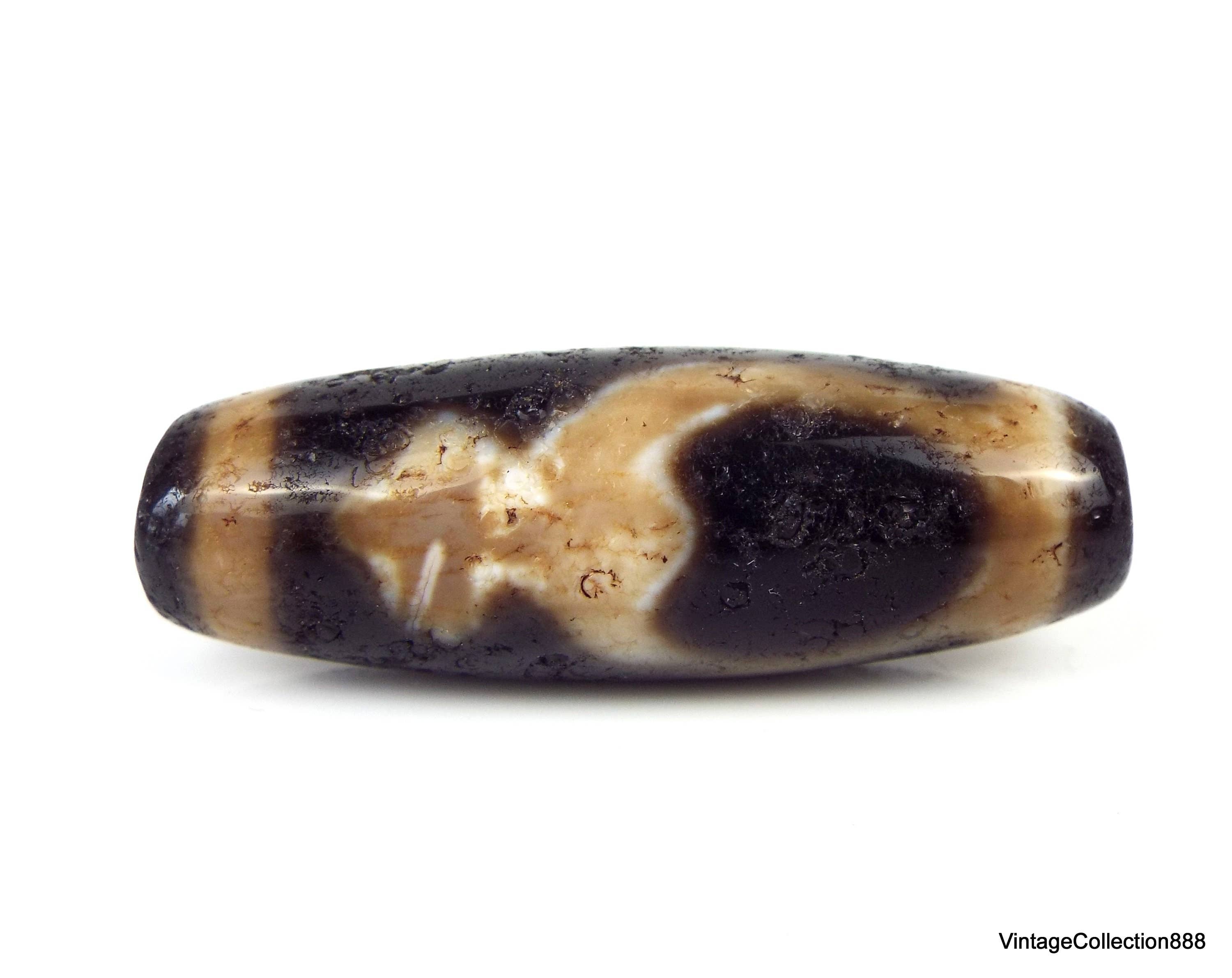 Vintagecollection888 - Wholesale Individual Charm/Pendant - Ancient Dzi Pendant “Aquarius” Buddhist Amulet Agata Amulet1