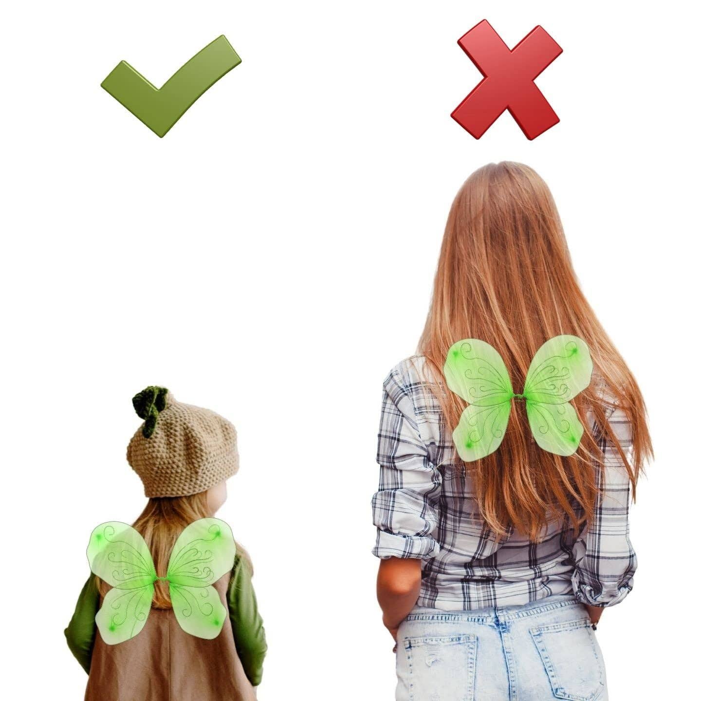 Topkids Accessories – wholesale Costume – Child – Angel Wings Fairy Butterfly Pixie Tinkerbell Fancy Dress Outfit Girls Dressing Up Costume Baby Toddler Kids Childs Small Tiny Mini Toy Fairywings Set Glitter42