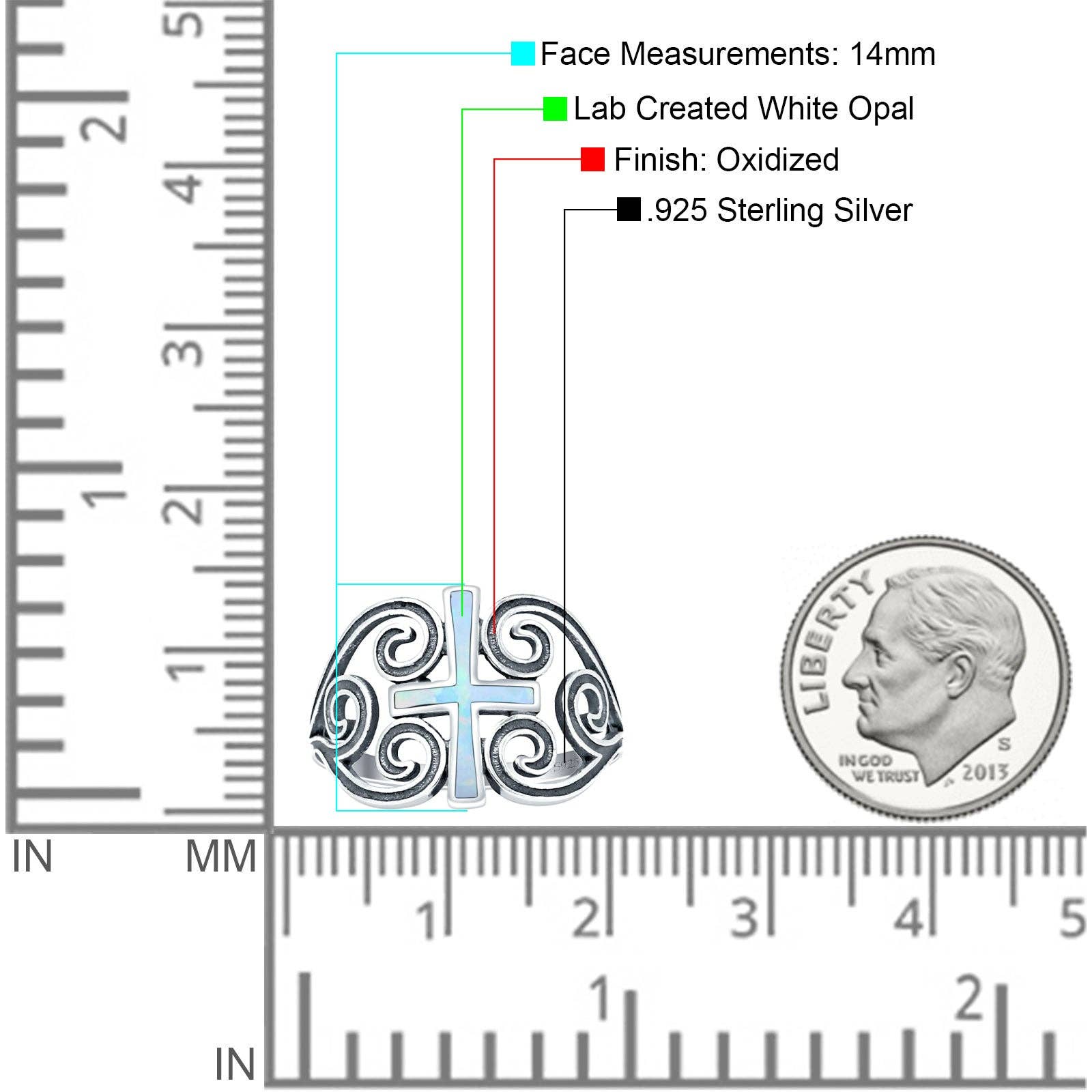 Opale bianco creato in laboratorio Anello a Spirale con Cuore Incrociato in Opale Bianco Creato in Laboratorio Ossidato all'Ingrosso in vendita all'ingrosso su Faire3