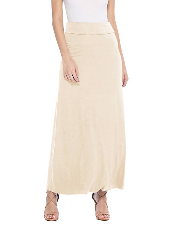 MOA COLLECTION - Wholesale Skirt - Women's - Women's Maxi Length Loose Fit Solid Skirt3