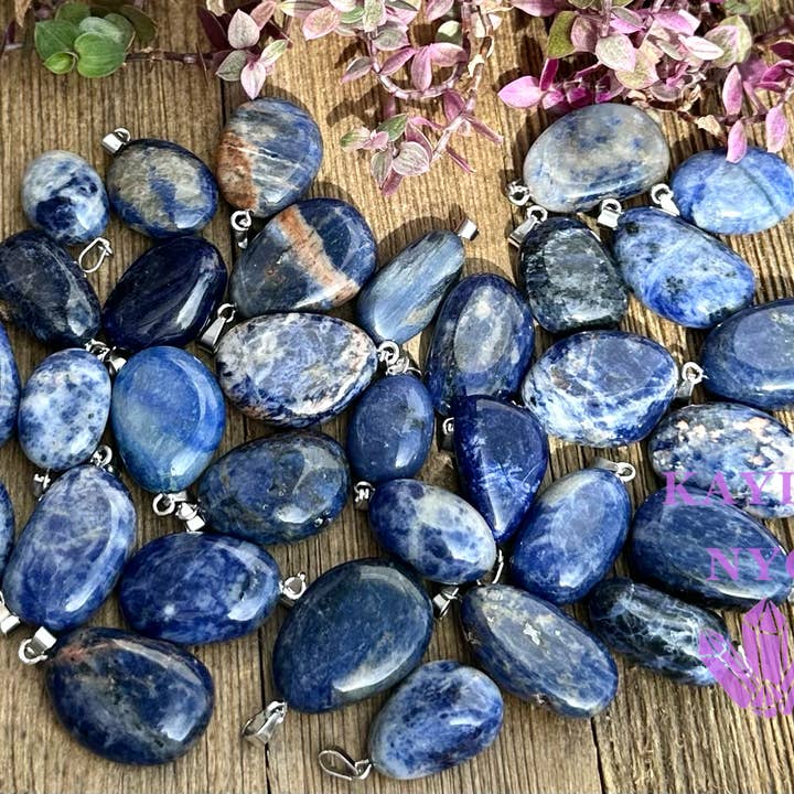Natural Sodalite Crystal Pendant for wholesale by KayleeNYC