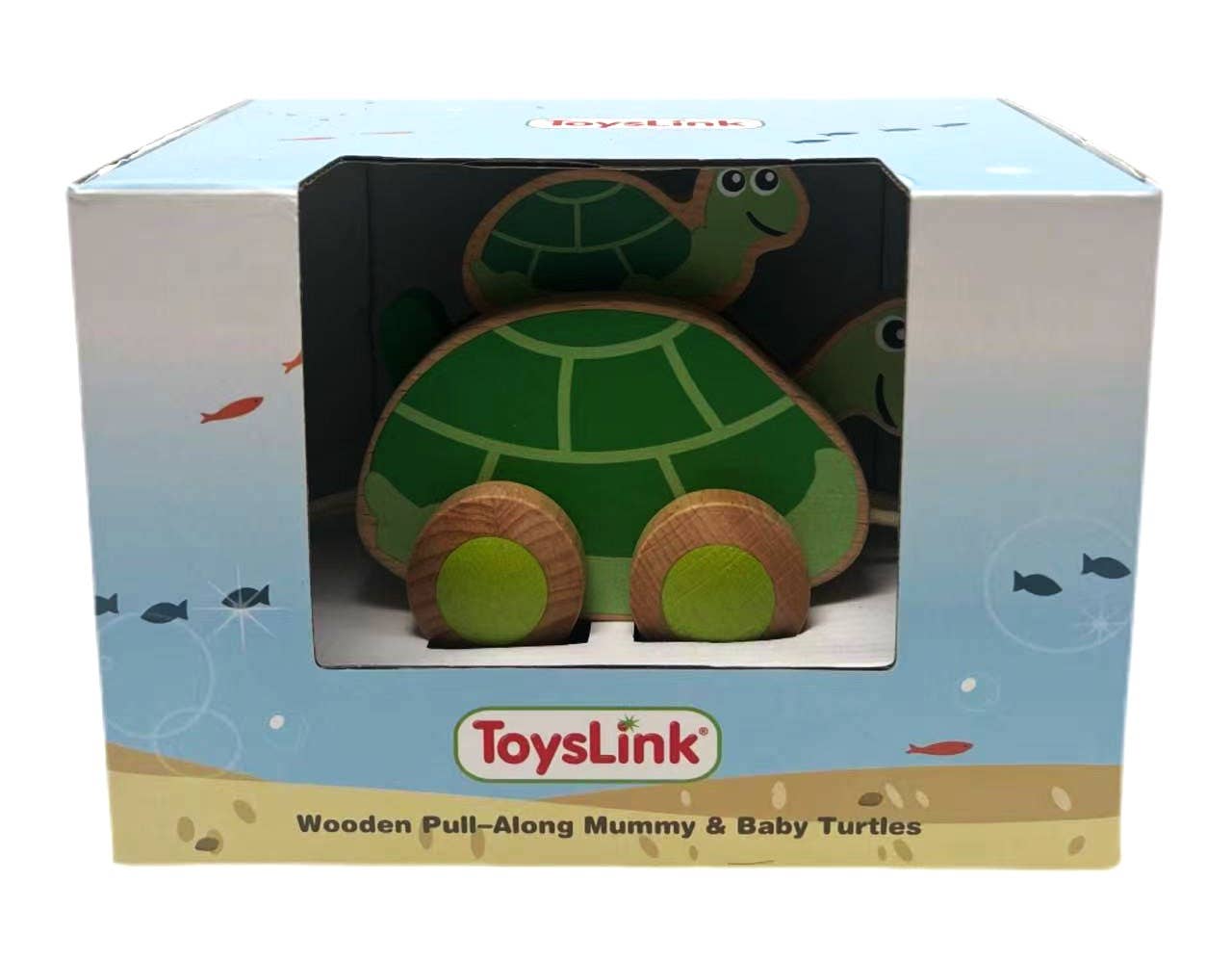 ToysLink - Wholesale Wood Toy - Kids - Wooden Pullalong Mummy & Baby Turtles1