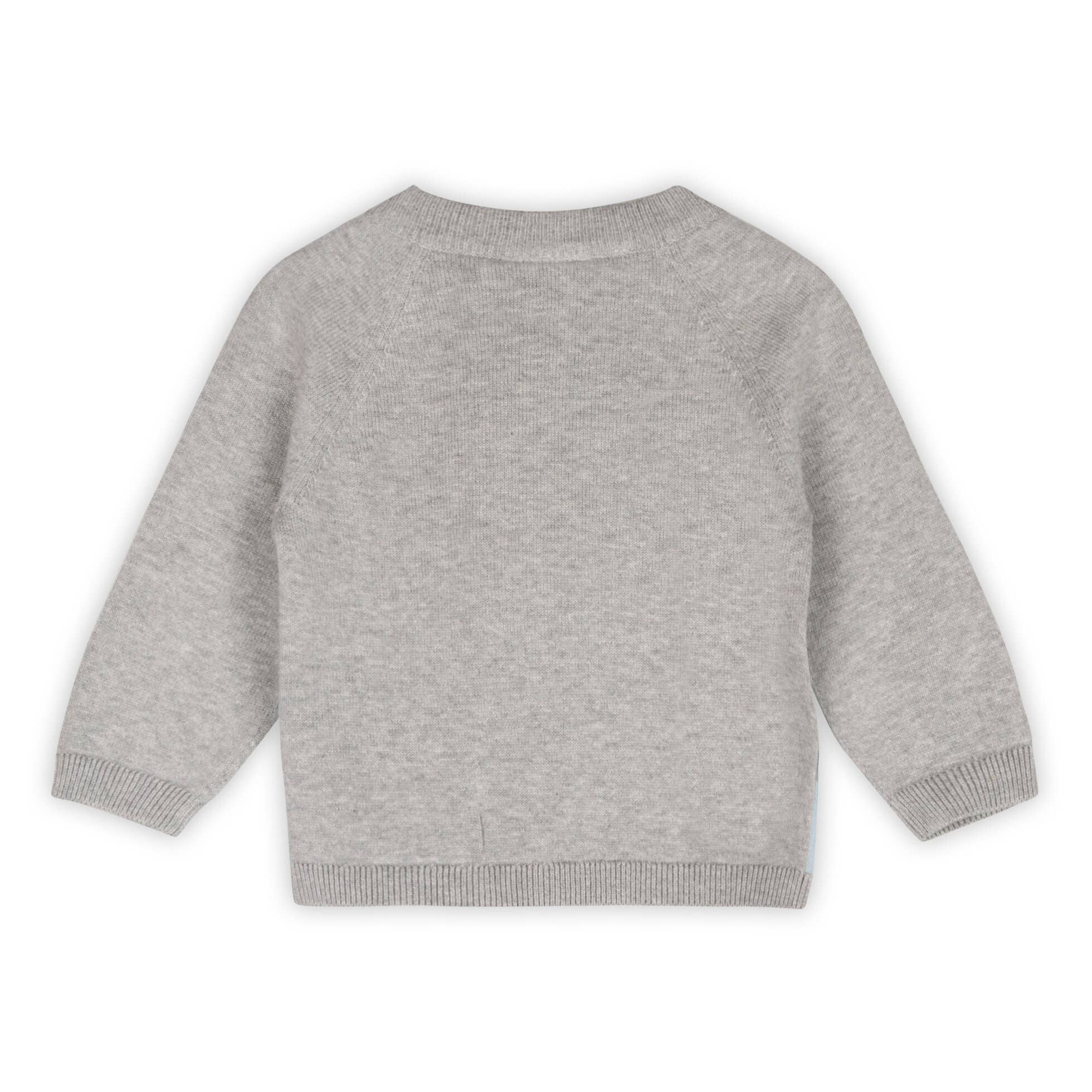 Heather Grey Skating Polar Bear Jacquard Knit Baby Raglan Pullover for wholesale on Faire3