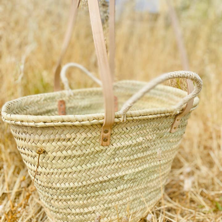 Maya Mallorca - Venta al por mayor Bolsa de playa - CESTA DE PALMA DOBLE ASA1